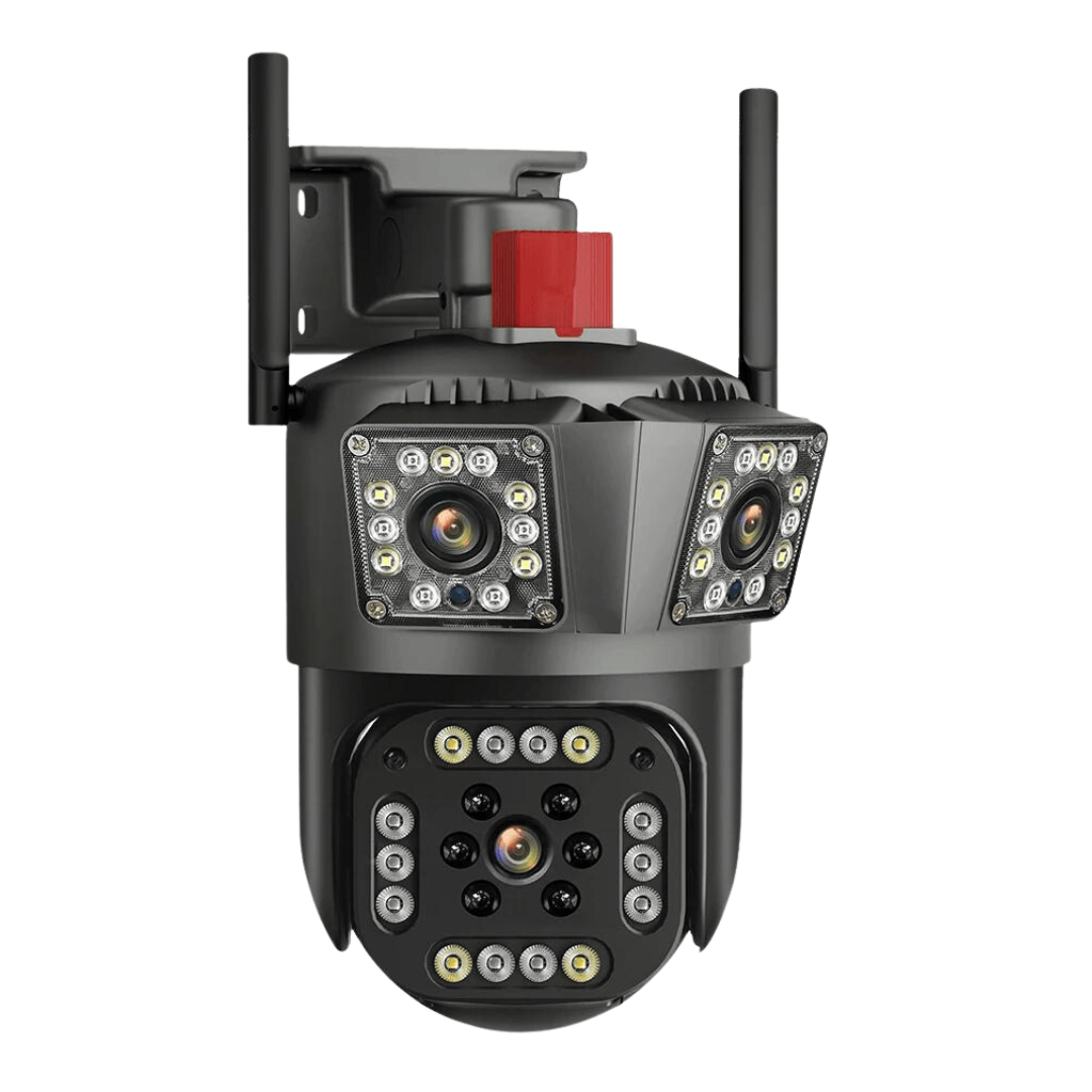 SET 2X Camere Triple Wi-Fi 6K 12MP, Audio bidirectional, AI Motion Detection, Night Vision, Rotire 355°/90°, IP66, 2x Card 32GB Incluse