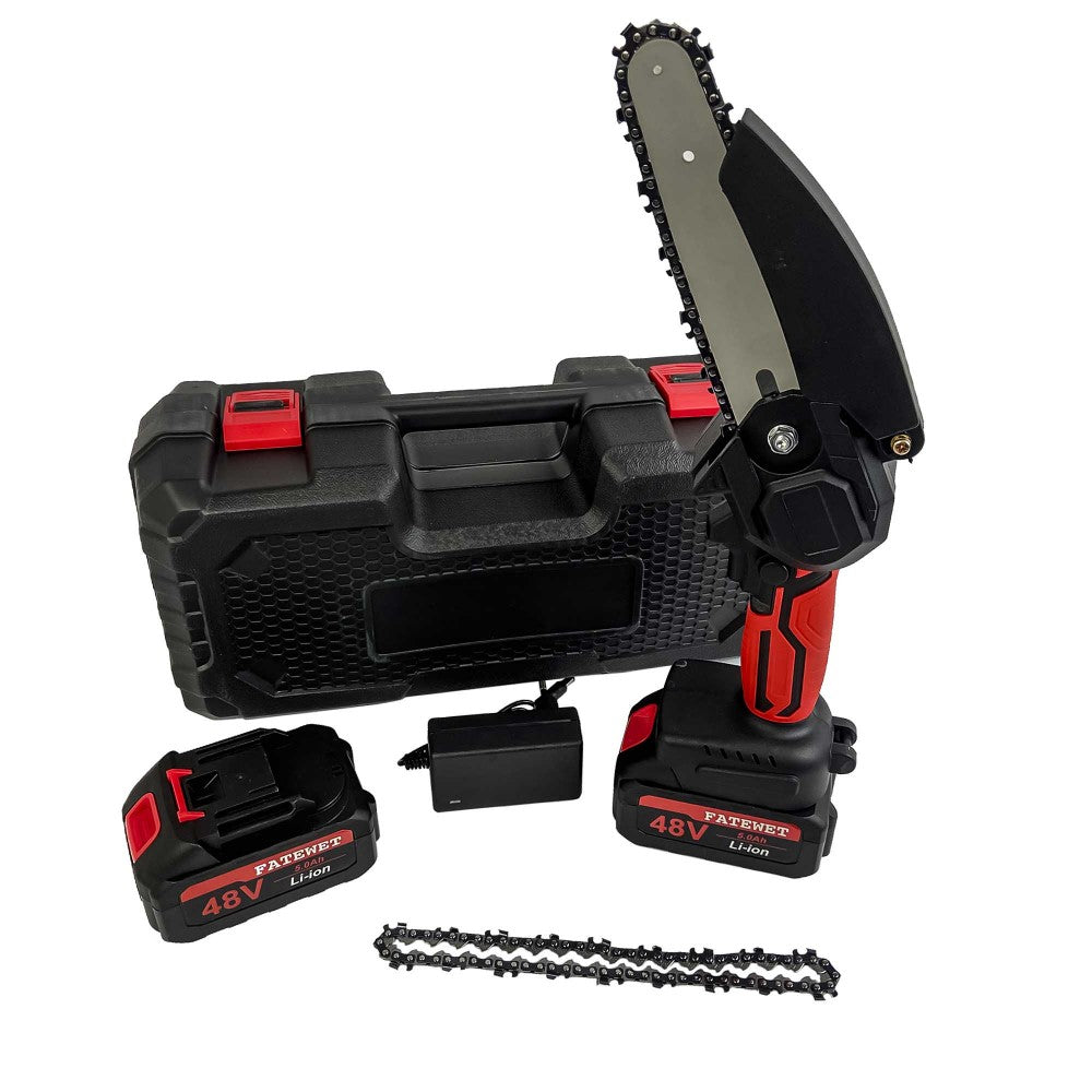 Drujba Electrica Portabila 6 Inch Cu Viteza 2000RPM, 2 Acumulatori 48V Si Pila De Ascutire Inclusa