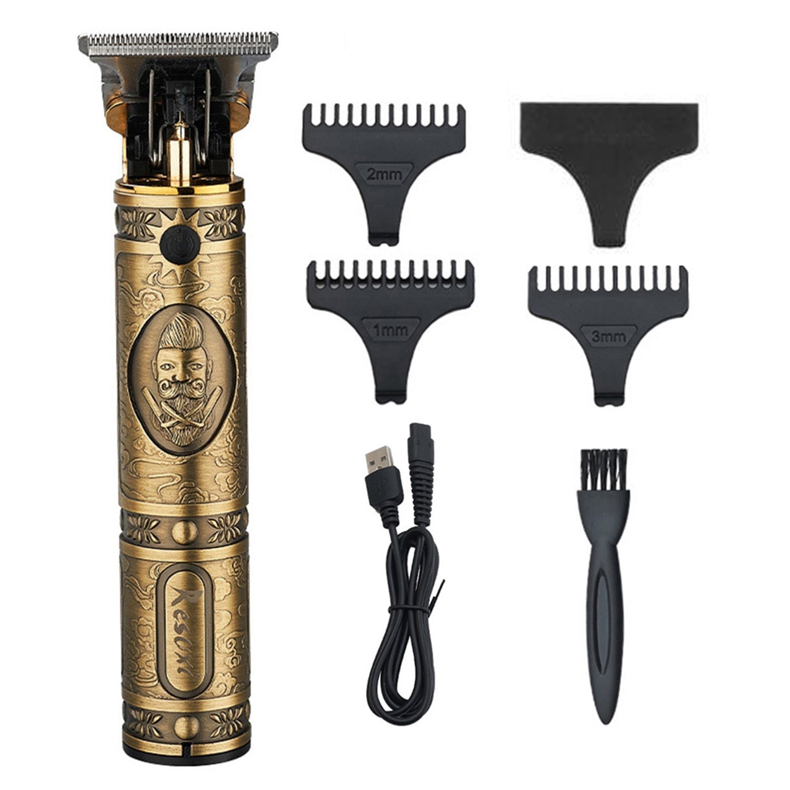 Set Masina de Tuns cu precizie pentru Contur si Shaver de ras, Lame din Inox, fara Fir, Incarcare USB