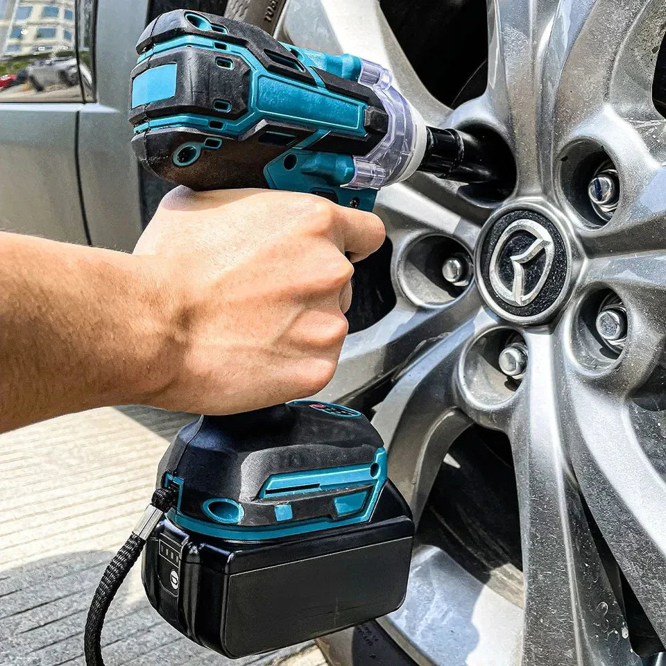 Cheie de Impact Dasgut, 1/2 Inch cu 2 Baterii 48V, 380 NM, Adaptor Makita si LED