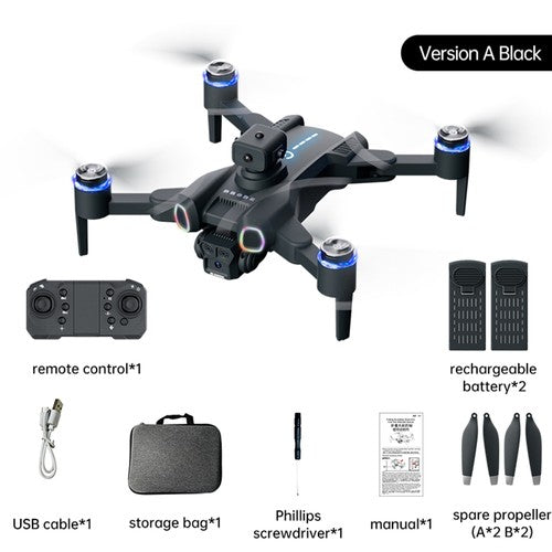 Drona JJRC H117 cu Lumini Schimbatoare, Pozitionare prin Flux Optic, Camera Duala HD, Control APP - 2 Baterii, Negru