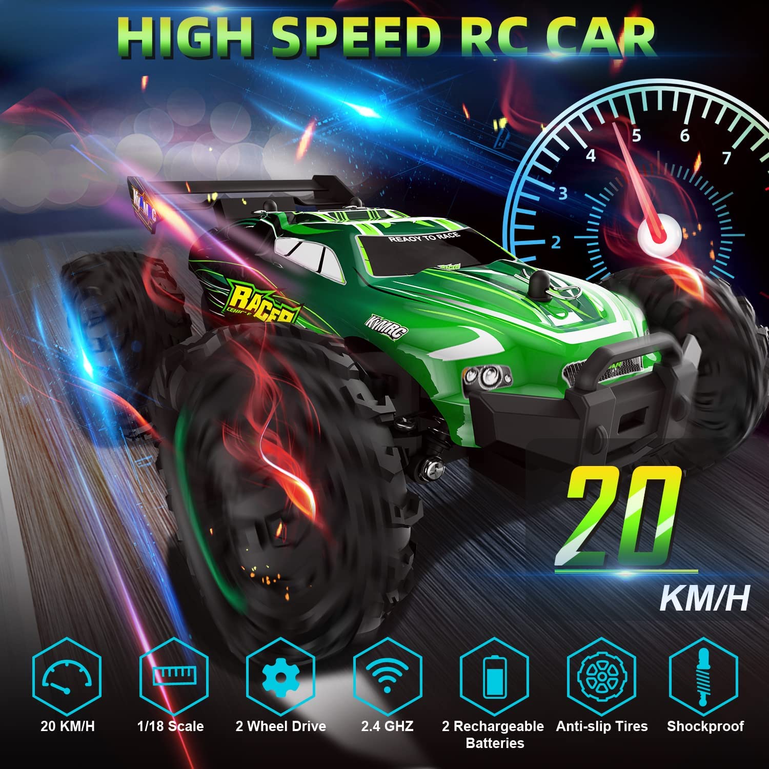 Masina RC Off-road KYAMRC Anvelope din Cauciuc, Amortizor cu Telecomanda 2.4G