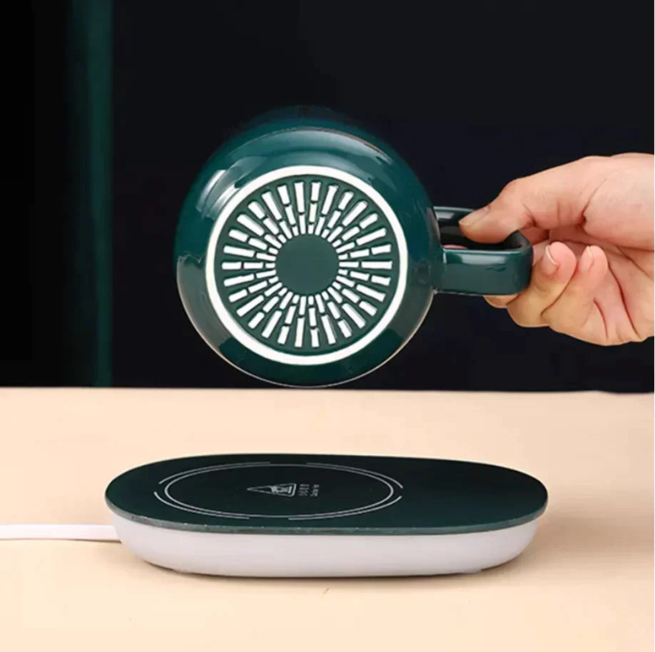 Set Cana de Ceramica, cu Incalzitor si lingurita, Control tactil, Temperatura 55 grade, 220V, 400ml