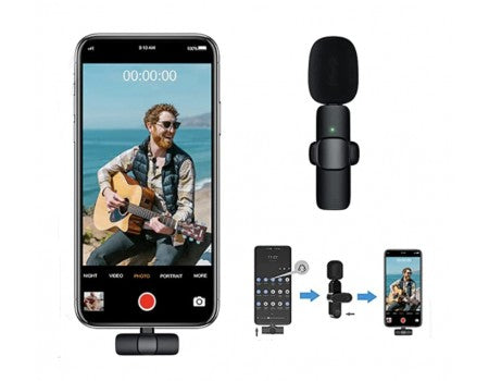 Microfon Wireless K8 - Lavaliera pentru Telefon, Conector USB Type C/iPhone