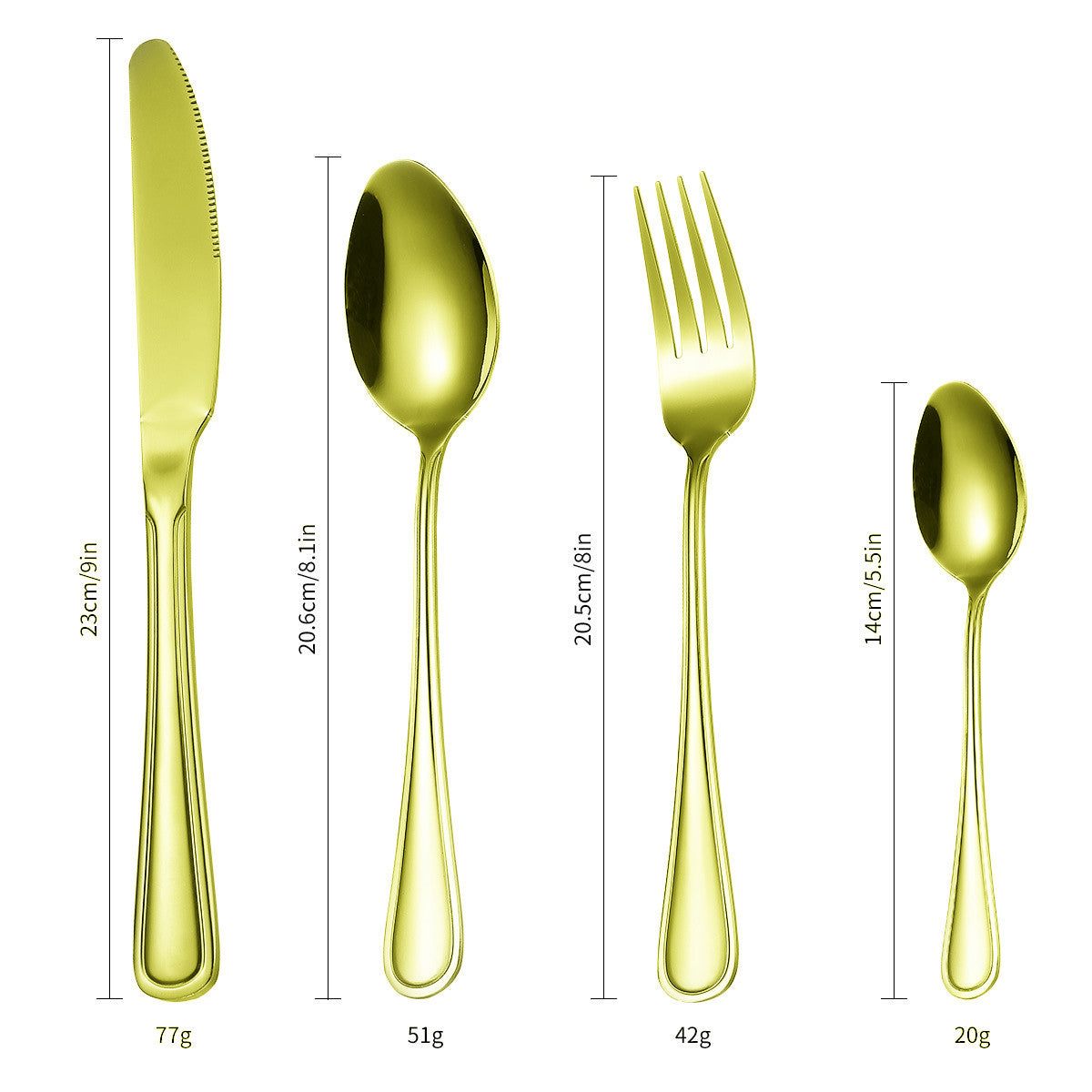 Set 24 de Tacamuri pentru 6 persoane, Fabricate din Otel Inoxidabil