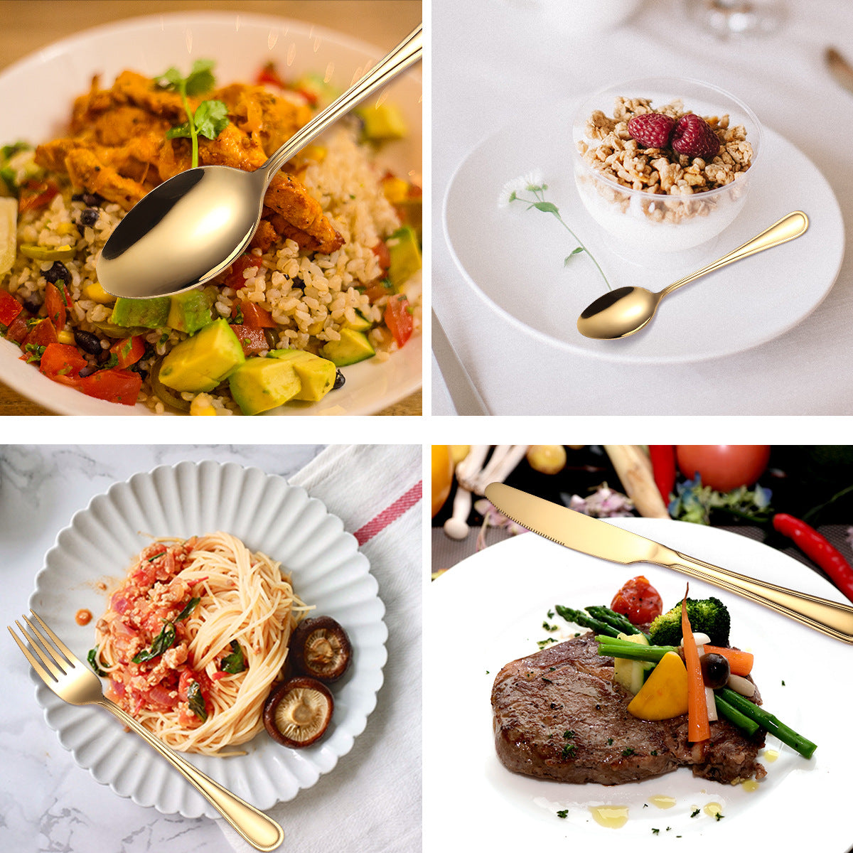 Set 24 de Tacamuri pentru 6 persoane, Fabricate din Otel Inoxidabil