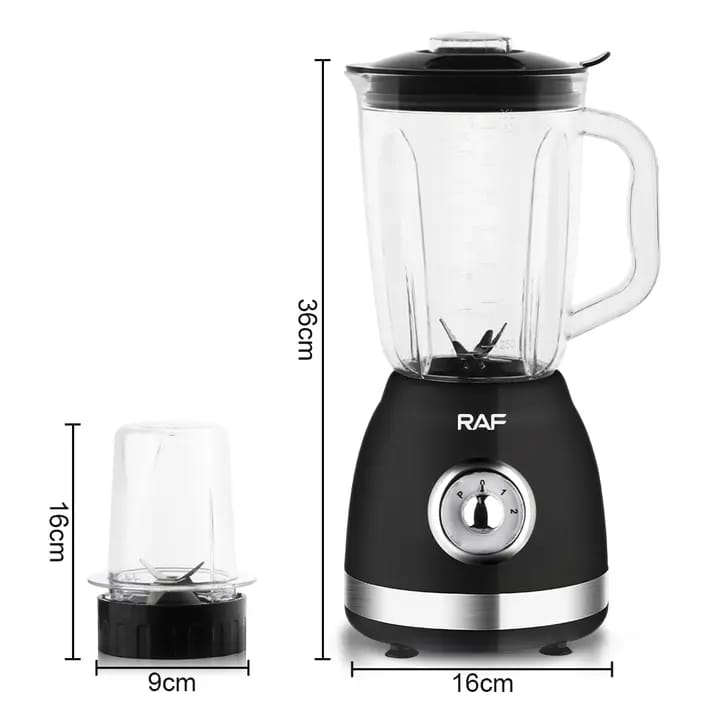 Blender de Sticla RAF - 1000W cu Rasnita de Cafea, 1.5l, cu 2 Viteze