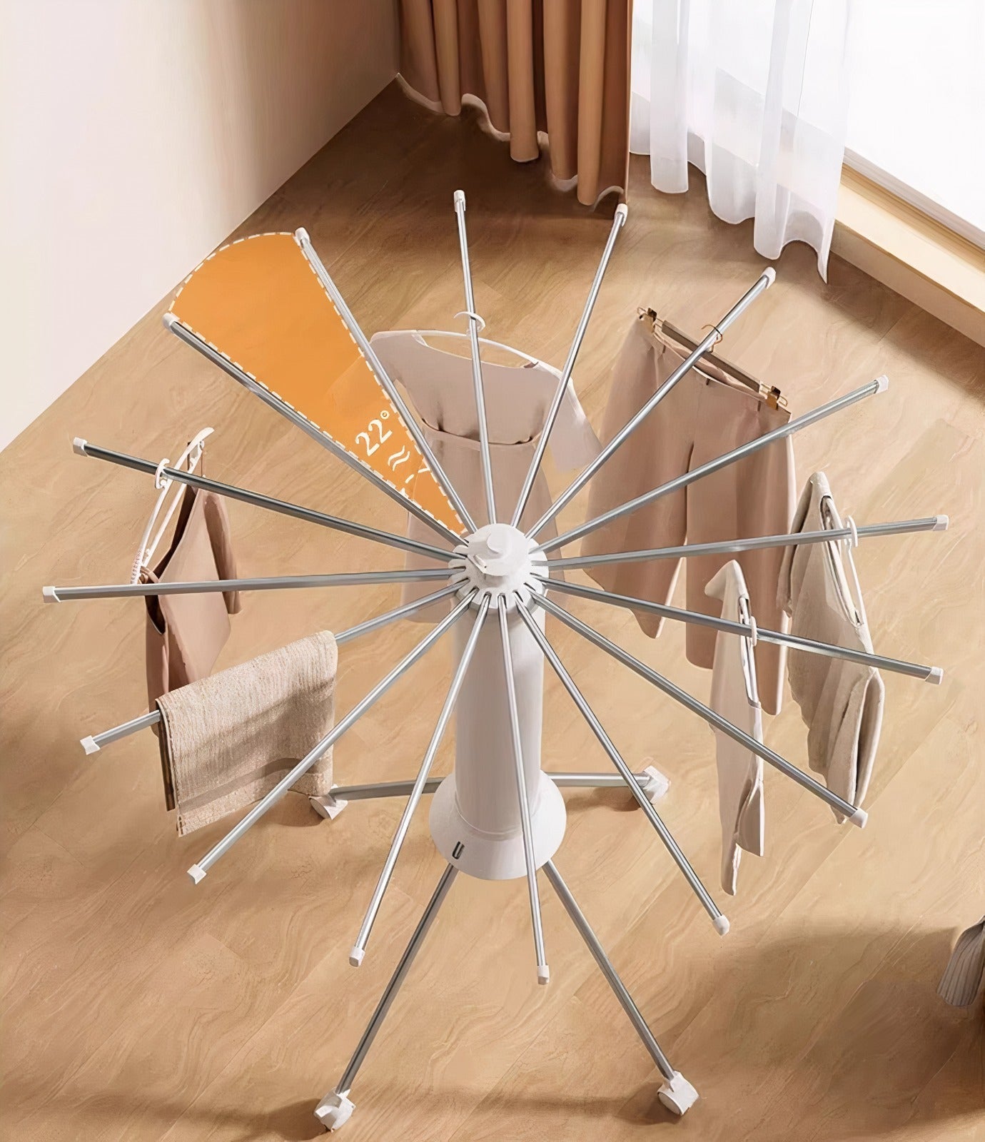 Uscator de Rufe Mobil ProDry – Tip Caracatita, cu Roti si Brate Metalice, Compact si Reglabil,