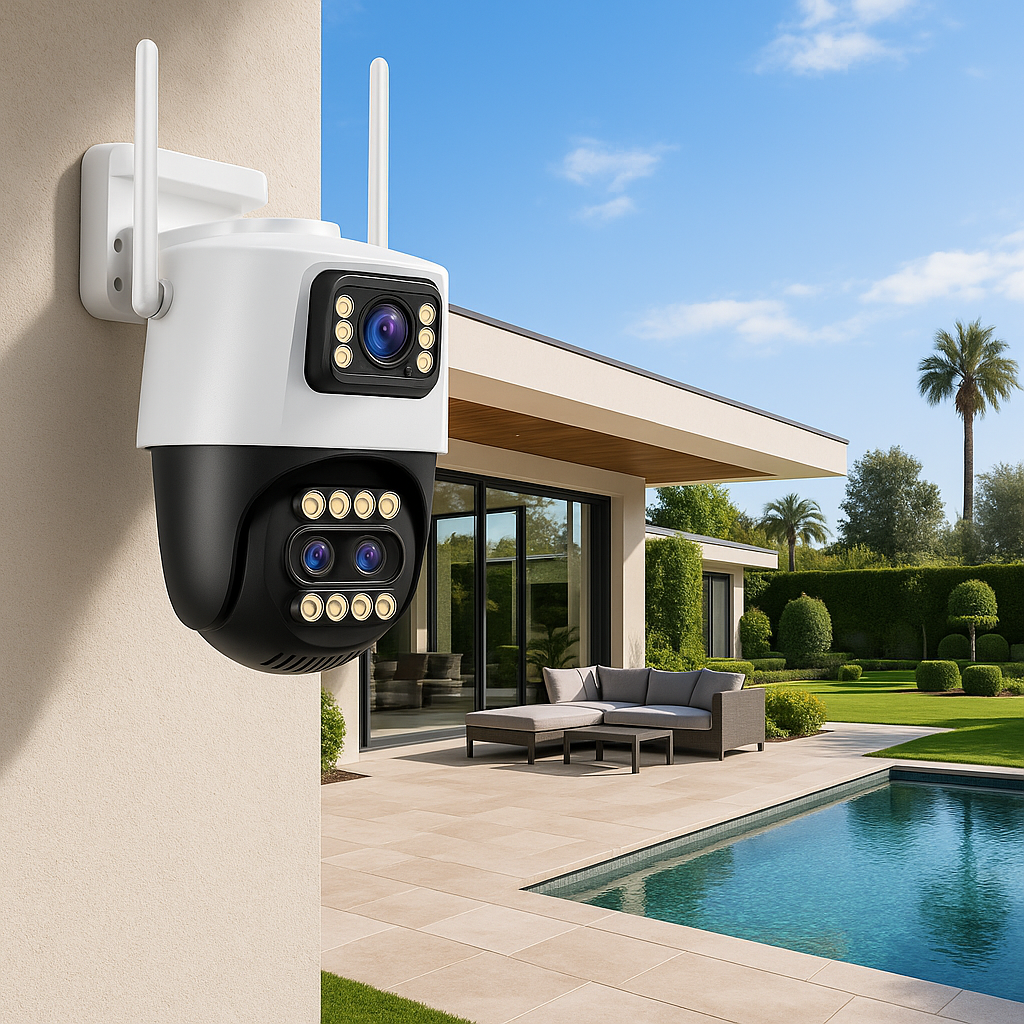 Camera Tripla Jortan JT-9999 PRO 9MP, IR-CUT, WiFi/LAN, Viziune Nocturna Clara