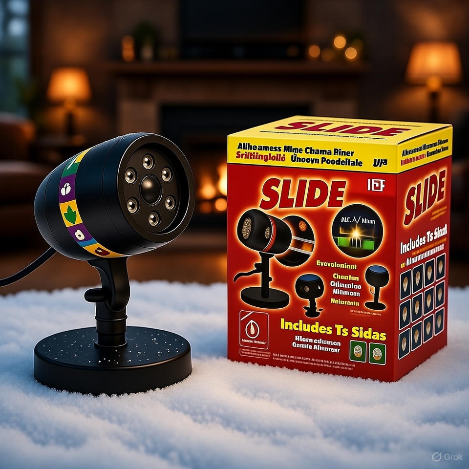 SET 3X Proiectoare LED Craciun, 12 Slide-uri cu Efecte Tematice Diverse, IP44