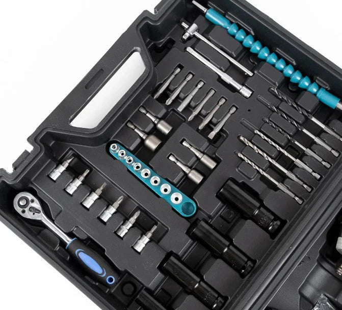 Set Cheie De Impact 48V Cu 2 Acumulatori, Cuplu 550Nm Si 43 Accesorii Incluse