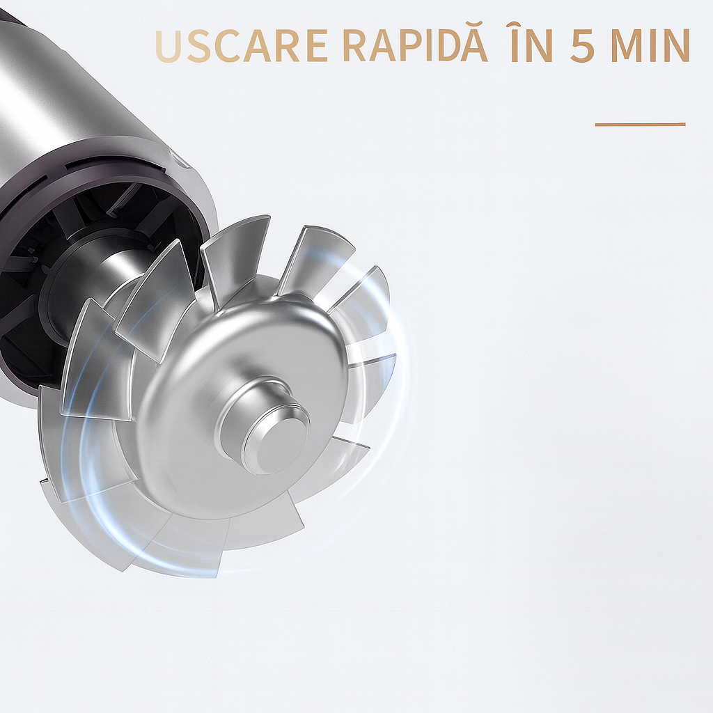 Uscator de Par RAF R423 – 1600W, 3 Trepte de Temperatura, 2 Viteze, Cap Magnetic de Precizie