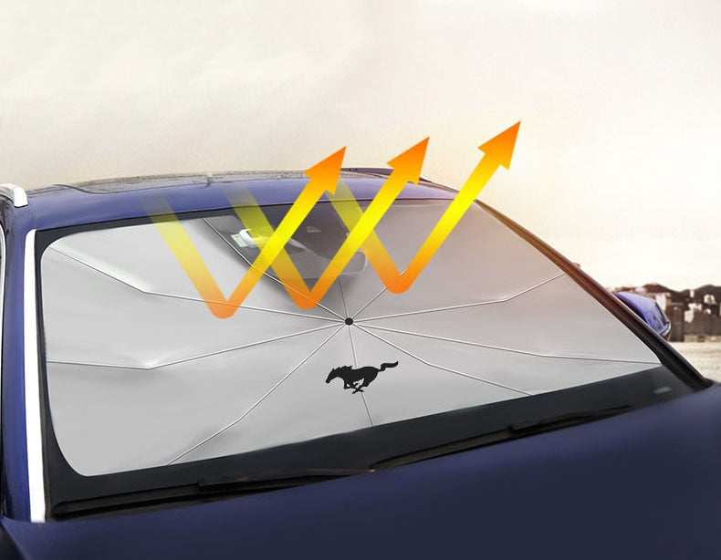 Parasolar tip Umbrela pentru Masina, dimensiune 134 x 60 cm, Protectie UV