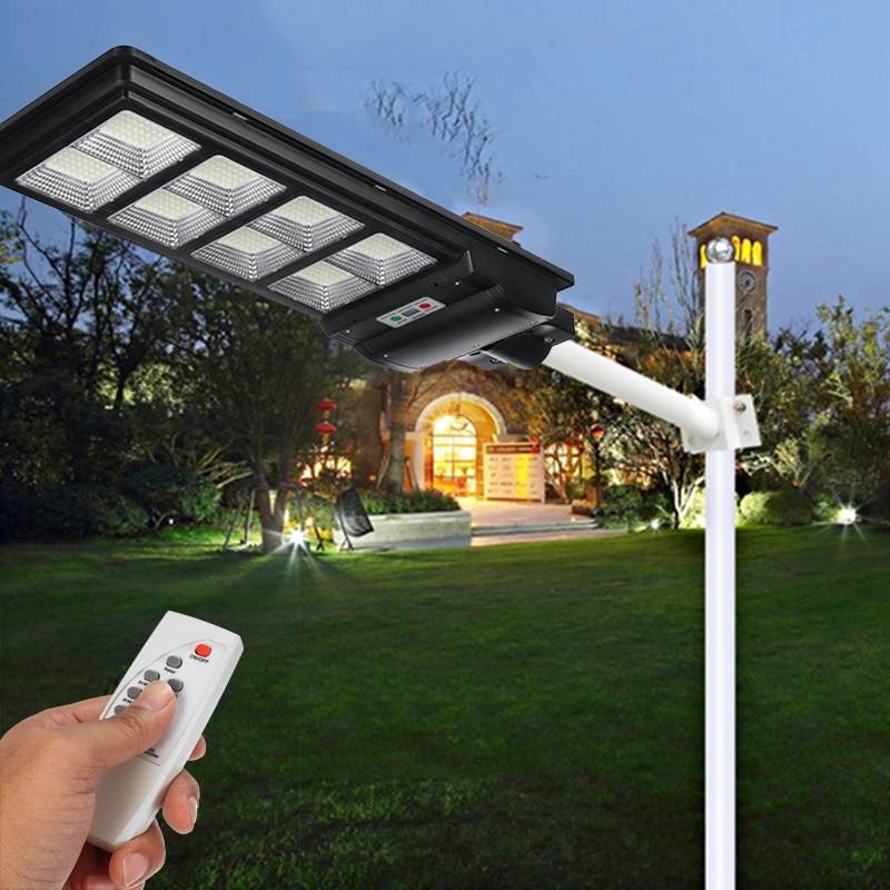 Lampa Solara Jortan 400W/300W, Panou Fotovoltaic + Telecomanda si Picior Metalic