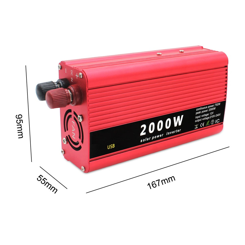 Invertor Auto 12V, 300W/500W/1000W/2000W, cu 2 Mufe USB si o Iesire
