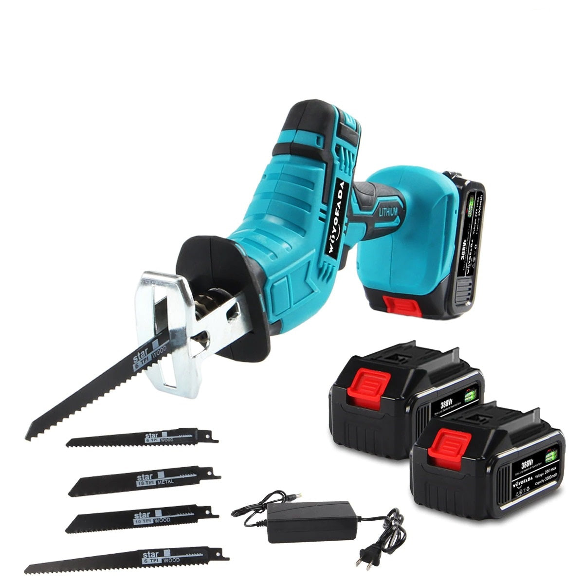 Fierastrau tip Soricel Electric, 9000mAh, 12000 RPM, Fara fir, cu 2 Acumulatori 48V