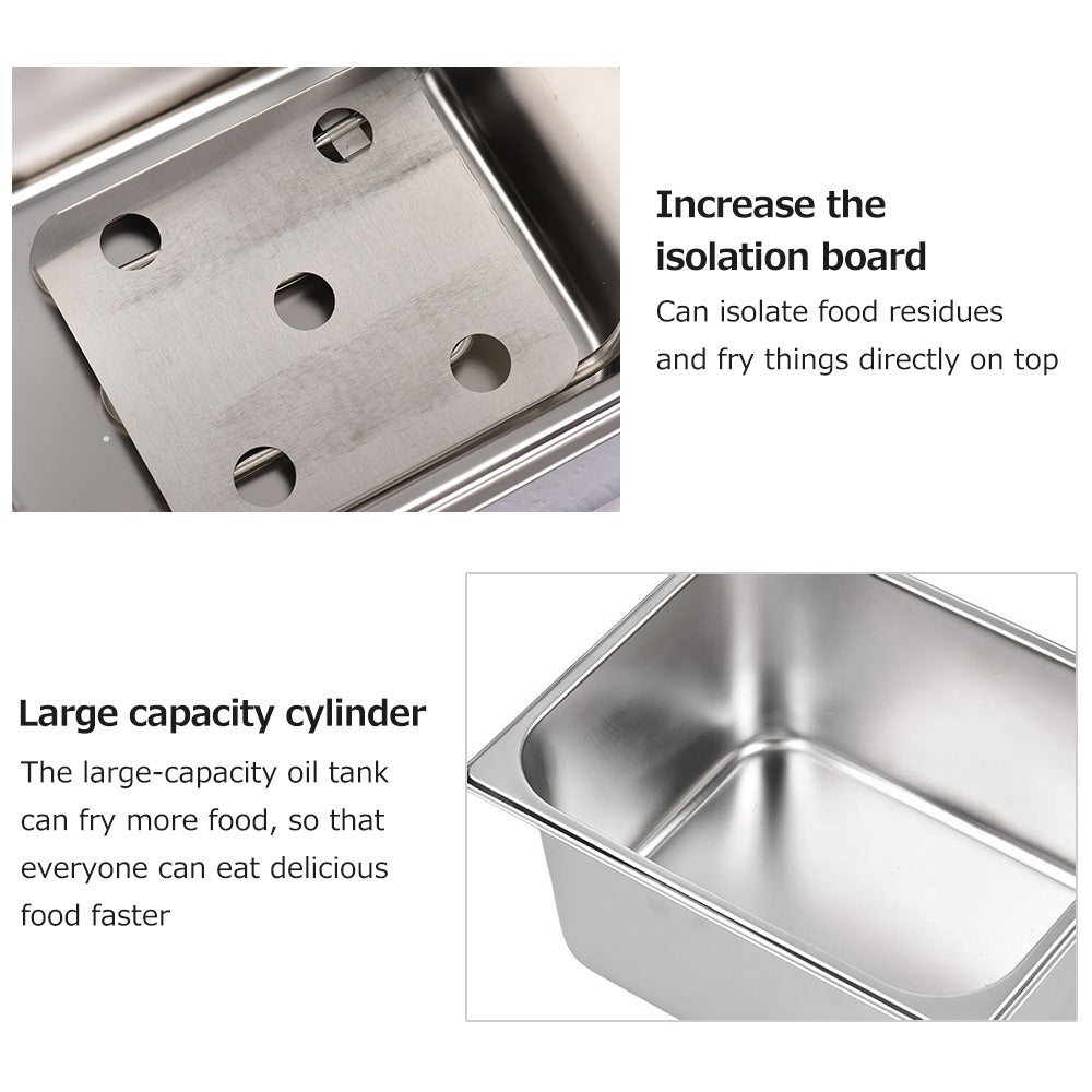 Friteuza Electrica Capacitate - 6 litri din Inox - Uz Profesional sau Personal, Putere 2500W