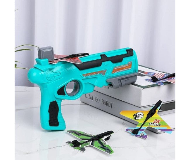 Jucarie Interactiva: Lansator de 4 Avioane tip Pistol