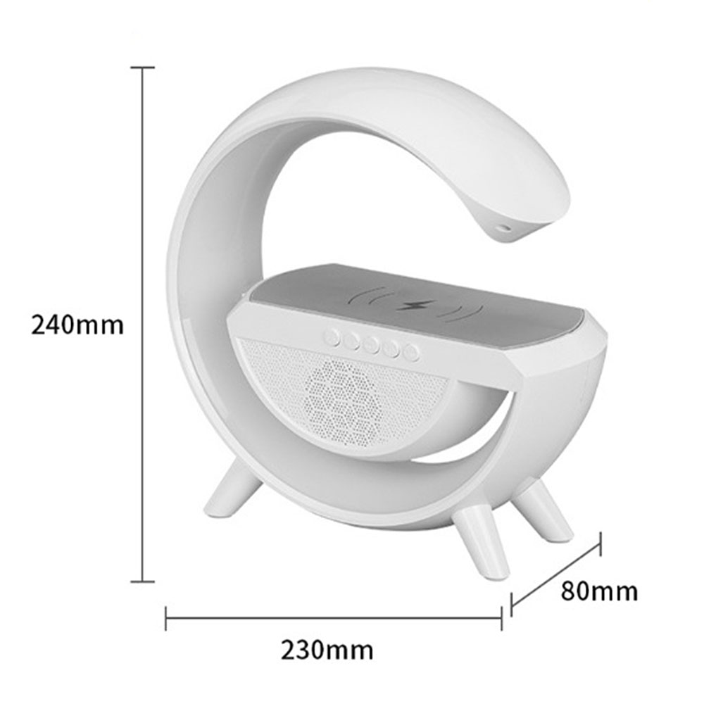 Lampa Inteligenta cu Incarcare Wireless 15W, Mod Rasarit pentru Trezire Usoara, Boxa Bluetooth, Fabricata din Materiale de Calitate