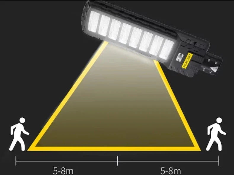 Set 3 Lampi Solare Stradale JORTAN 800W - Iluminat Exterior cu Panou Solar, Telecomanda + 3x Suport Metalic