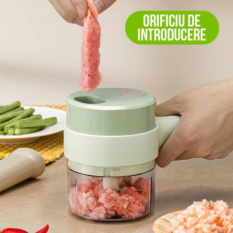 Tocator Electric Gatling 4 in 1, pentru Alimente si Legume