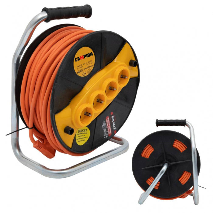 Prelungitor Profesional 50M - Cablu 3x2,5mm, Tambur cu 4 Iesiri