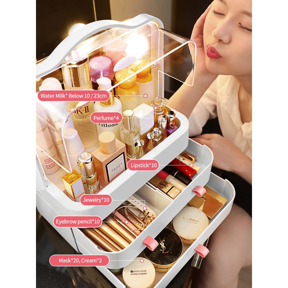 Organizator Produse Cosmetice, Portabil, 4 Compartimente de Depozitare, Rezistent la Apa