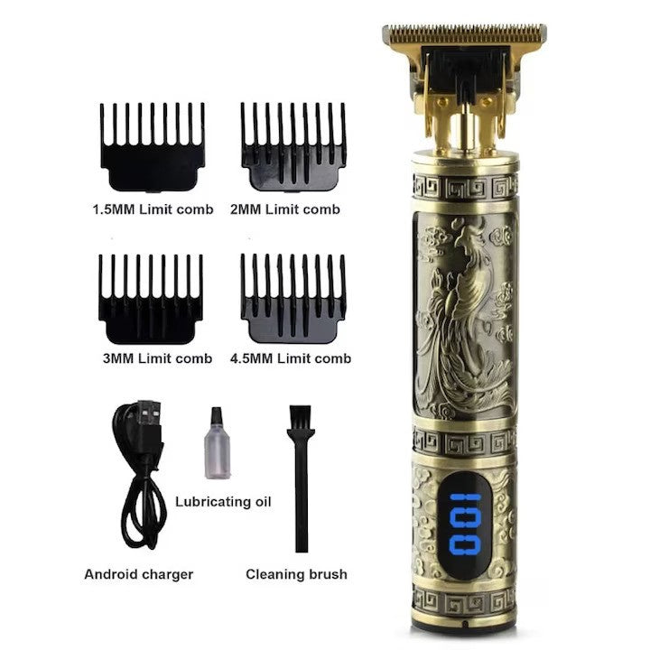 Trimmer Profesional RAF R.431 – Lame din Otel Inoxidabil, Baterie 1200 mAh, Motor Puternic