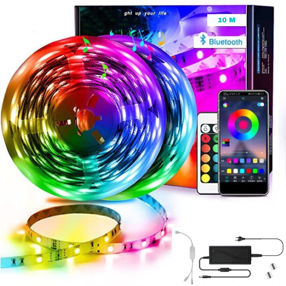Banda Smart LED - RGB WiFi 5 Metri - Control Vocal, 16M Culori, Reactie Sonora