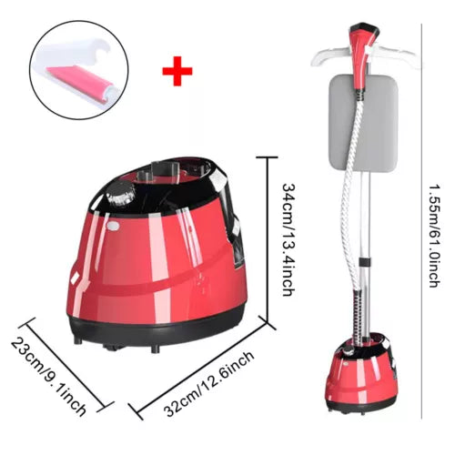 Aparat de Calcat Vertical Portabil 2000W - Hoffmans, pentru Haine si Tesaturi, Capacitate 2ll, Rosu/Negru