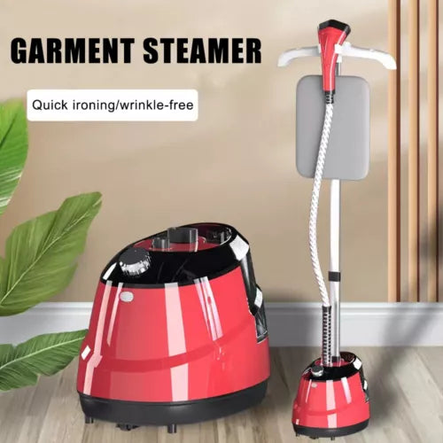 Aparat de Calcat Vertical Portabil 2000W - Hoffmans, pentru Haine si Tesaturi, Capacitate 2ll, Rosu/Negru