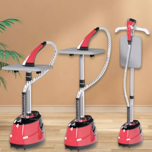 Aparat de Calcat Vertical Portabil 2000W - Hoffmans, pentru Haine si Tesaturi, Capacitate 2ll, Rosu/Negru