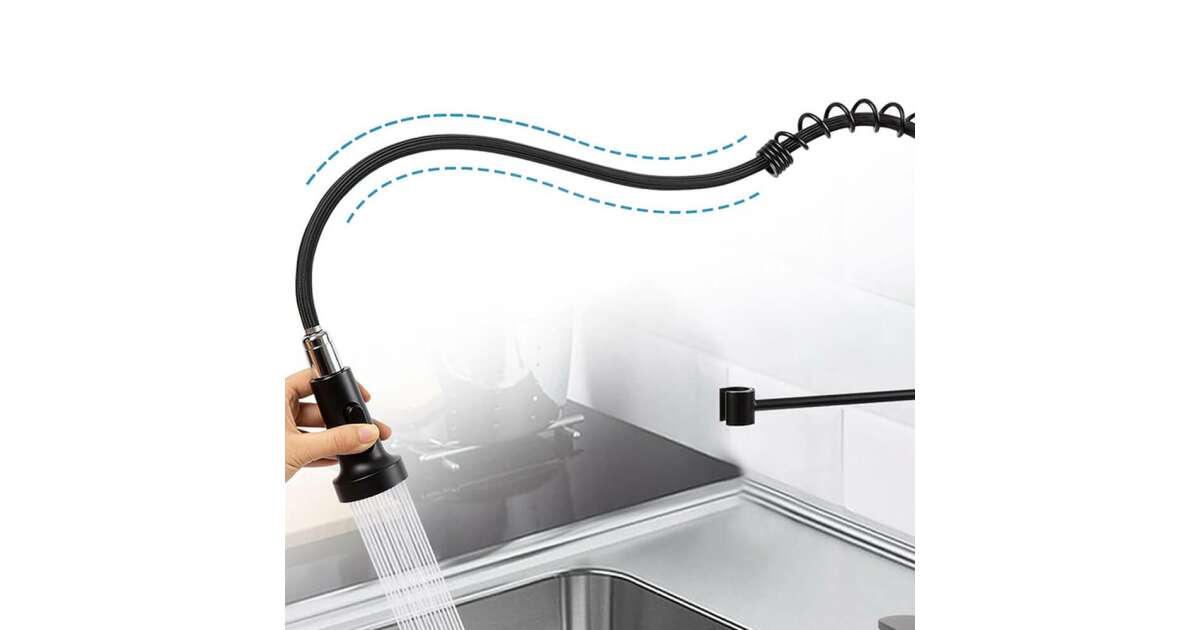 Baterie Chiuveta Flexibila, cu Pipa Inalta si Cartus Ceramic – 2 Functii de Dus