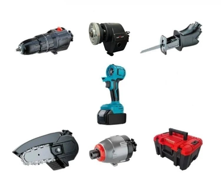 Set Complet 5in1 Cu Scule Electrice, Pe Acumulator 48V: Bormasina, Cheie Impact, Minidrujba Si Fierastrau Sabie