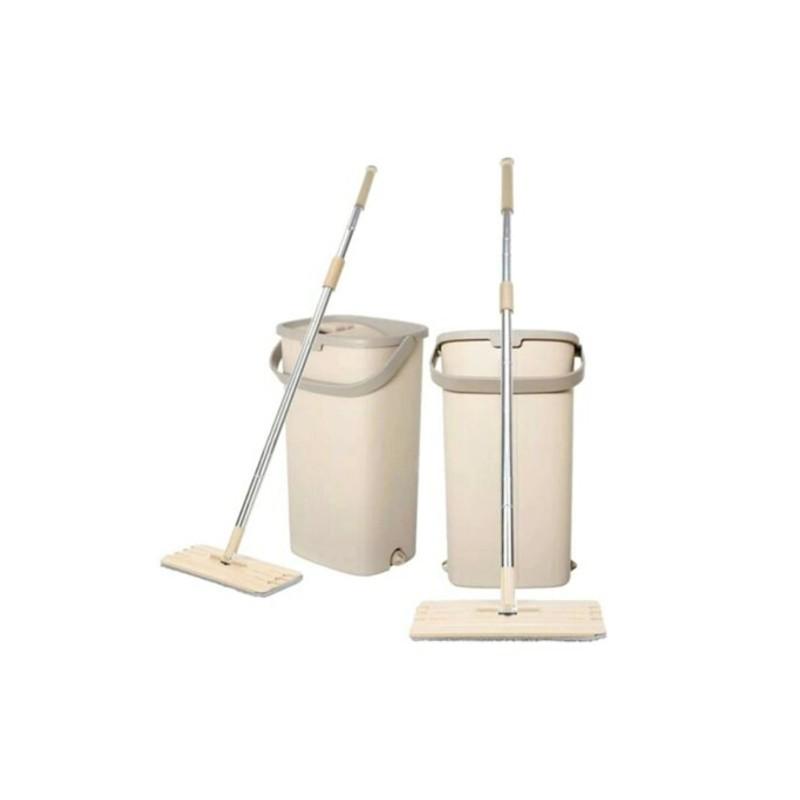 Mop Pliabil cu Galeata Dubla, 21,5 x 37,5 x 19,5 cm, Laveta din microfibra, Capacitate 8l, Compact