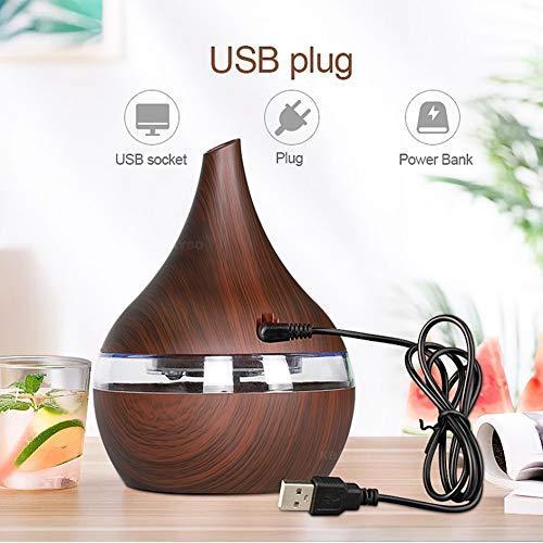 Difuzor Aromaterapie cu 7 culori LED, 300 ml, cablu USB, Wenge