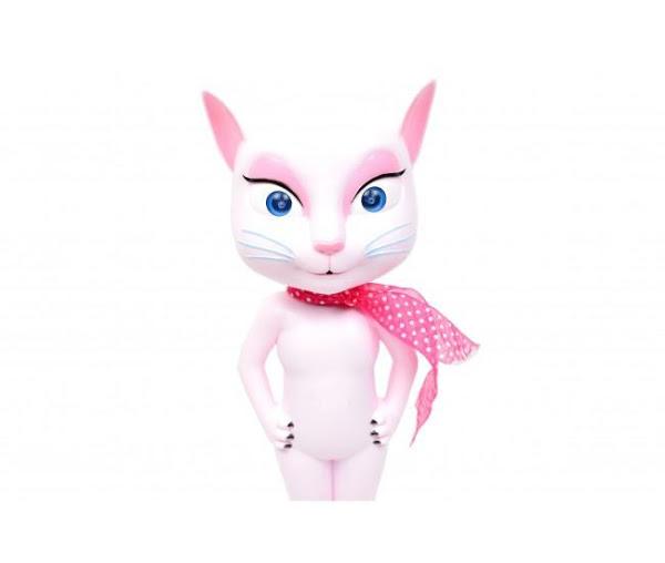 Talking Angela - Pisica vorbitoare interactiva roz pentru copii