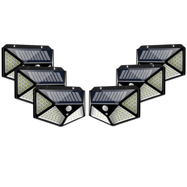 Set 6x Lampi Solare, LED 100, 4 Cadrane - Senzor + Lumina 270°