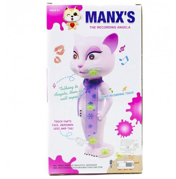 Talking Angela - Pisica vorbitoare interactiva roz pentru copii