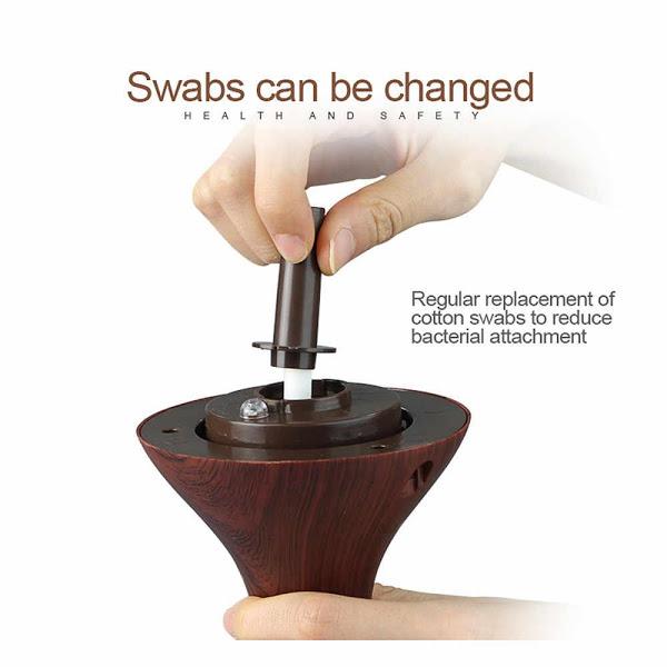 Difuzor Aromaterapie cu 7 culori LED, 300 ml, cablu USB, Wenge