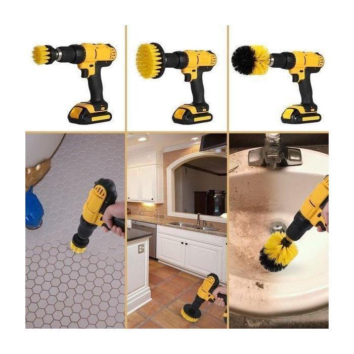 Pachet 3x Perii de Curatare, cu Adaptor Pentru Bormasina/Autofiletanta