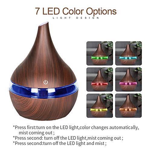 Difuzor Aromaterapie cu 7 culori LED, 300 ml, cablu USB, Wenge