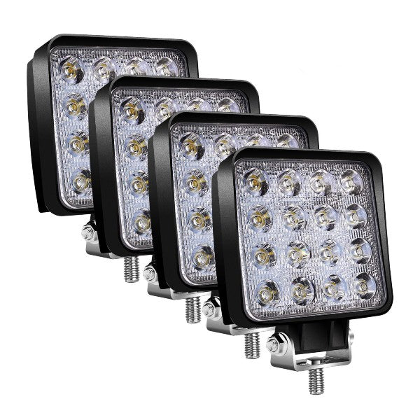 Kit de 4 Proiectoare LED Offroad, 30,000 Ore Durata de Functionare. 48W