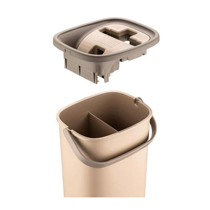 Mop Pliabil cu Galeata Dubla, 21,5 x 37,5 x 19,5 cm, Laveta din microfibra, Capacitate 8l, Compact