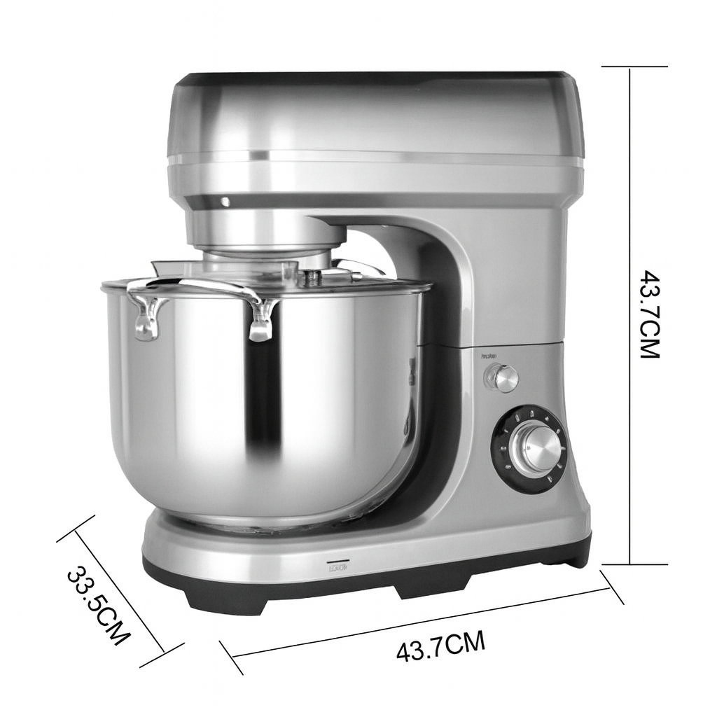 Mixer Planetar Hoffmans HM-8082, 15L, 2000W, 6 Viteze + Turbo, Bol Inox, Accesorii Incluse