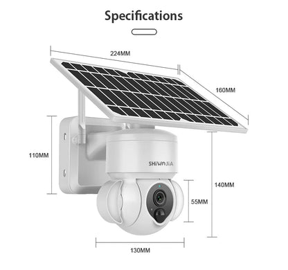 Camera IP Exterioara 5G cu Panou Solar, Slot SIM, Rezolutie 4K Viziune Nocturnă IR, 3.0MP, Andowl