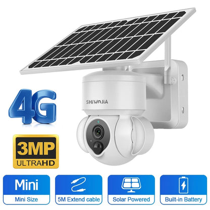 Camera IP Exterioara 5G cu Panou Solar, Slot SIM, Rezolutie 4K Viziune Nocturnă IR, 3.0MP, Andowl