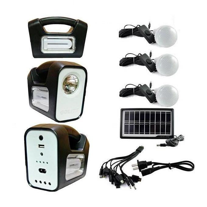 Kit Iluminare 3 becuri LED, Camping GDlite Three cu incarcare solara