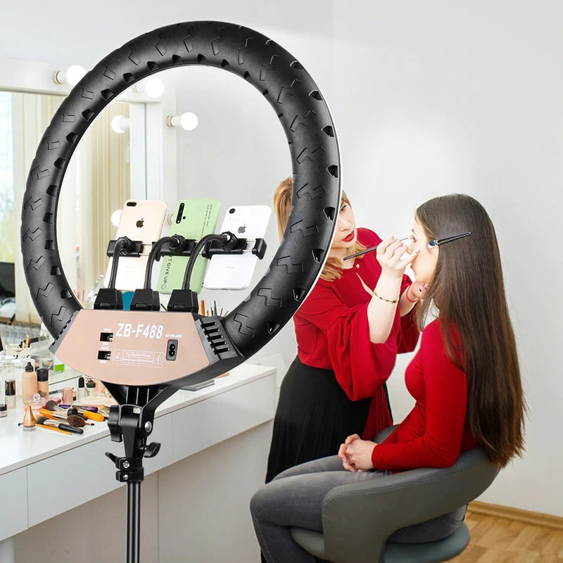 Lampa LED Circulara Profesionala 58 cm + 210 cm - 450 LED-uri, Culoare Reglabila 3200K-5800K