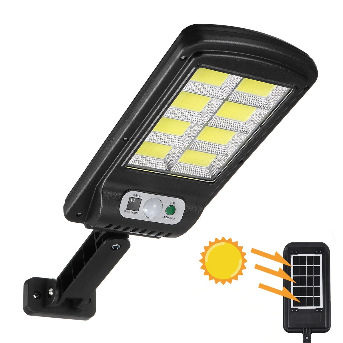 Lampa cu Incarcare Solara, Jortan 8 Celule - 100W, Senzor de miscare, 160 LED-uri COB